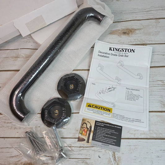 Kingston Brass 12-Inch Decorative Grade Grab Bar Oil Rubbed Bronze Finish Kitchen & Bath