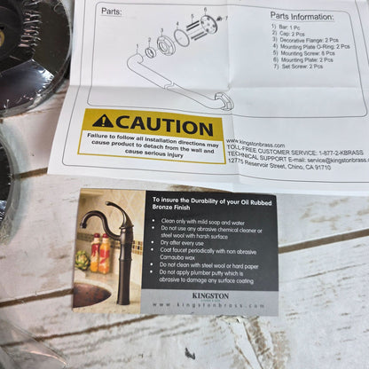 Kingston Brass 12-Inch Decorative Grade Grab Bar Oil Rubbed Bronze Finish Kitchen & Bath