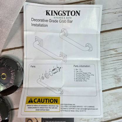 Kingston Brass 12-Inch Decorative Grade Grab Bar Oil Rubbed Bronze Finish Kitchen & Bath