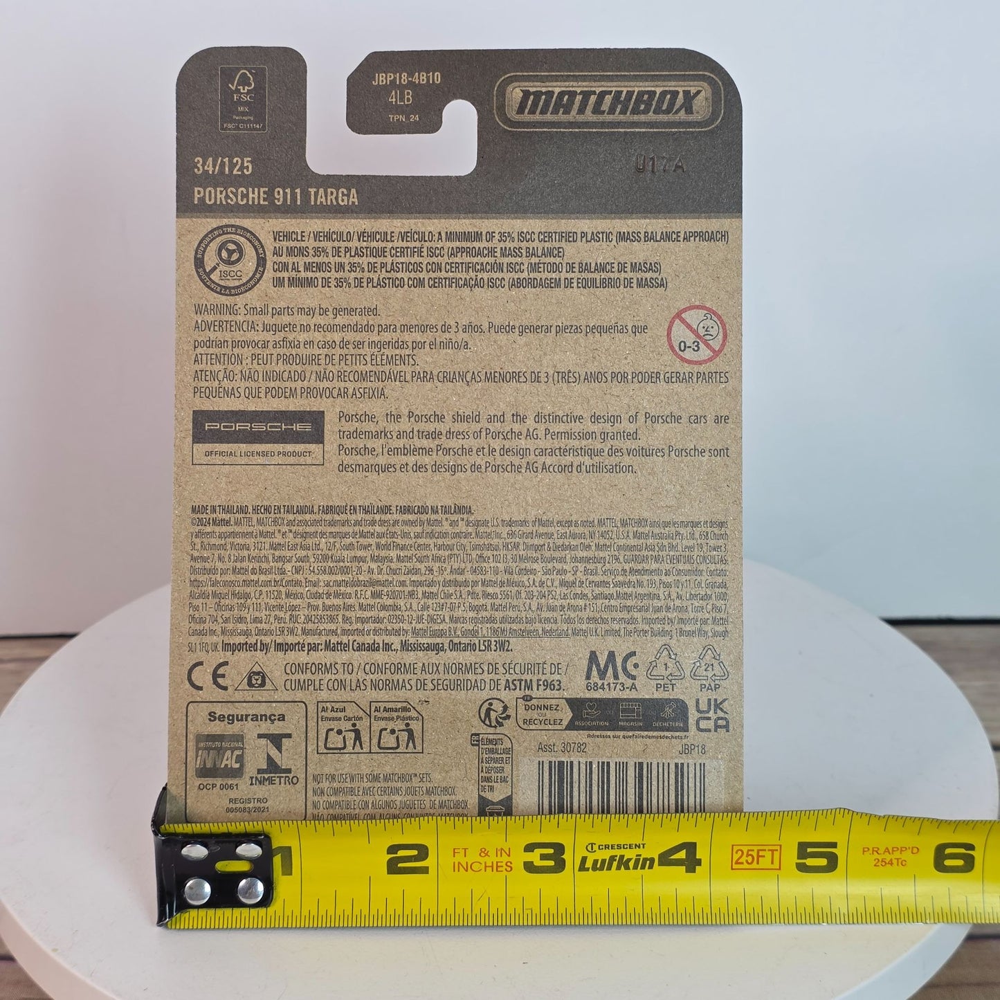 Matchbox Porsche 911 Targa Die-Cast Model 1:64 Scale Red & Black