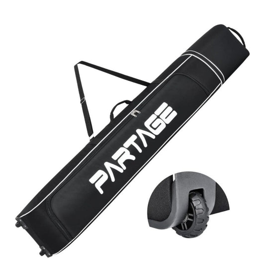 PARTAGE Ski Bag With Adjustable Length Up To 78in 600D Oxford Fabric Waterproof & Padded For Ski Equipment Black