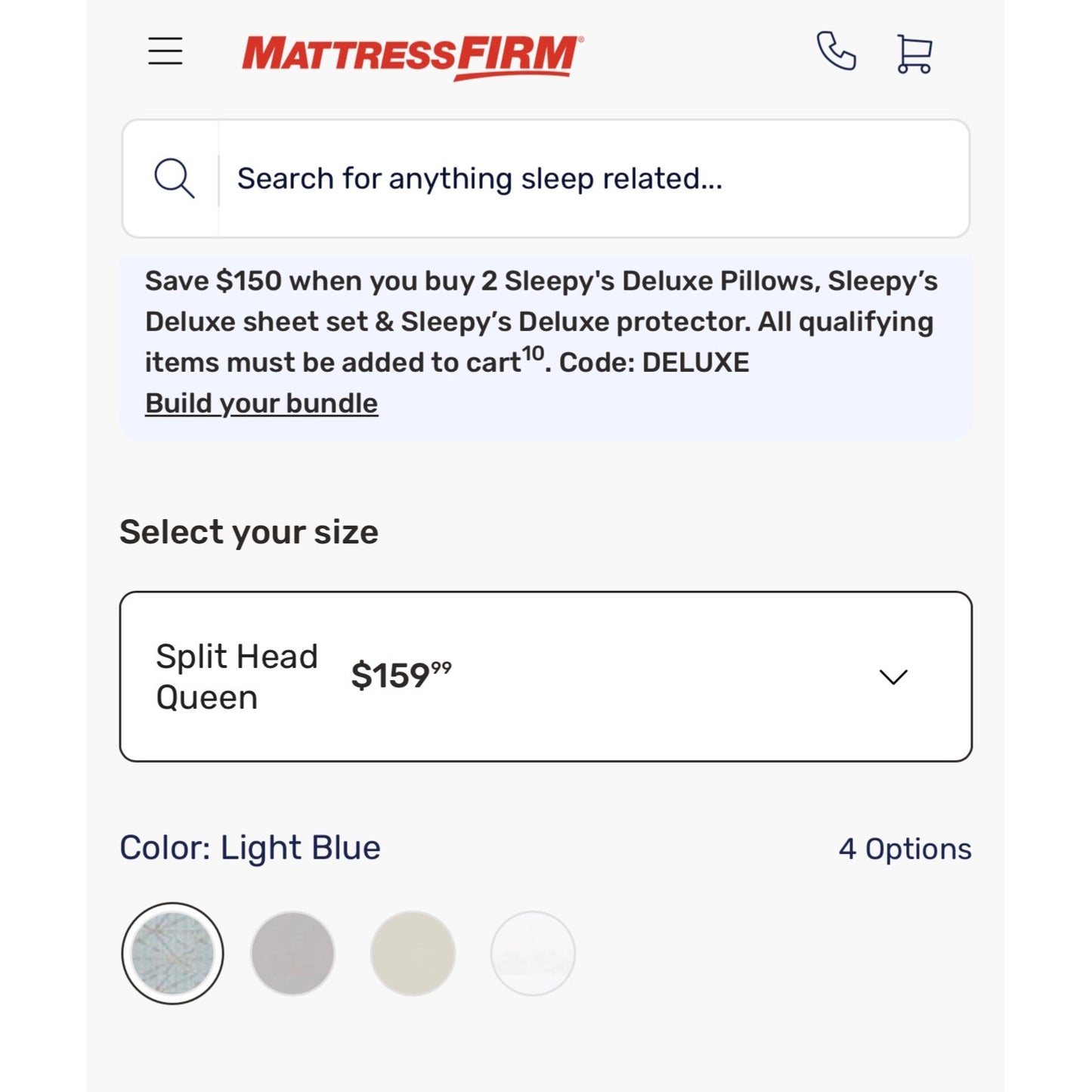 Sleepys Deluxe Cool Stretch Queen Sheet Set Egyptian Cotton Blend