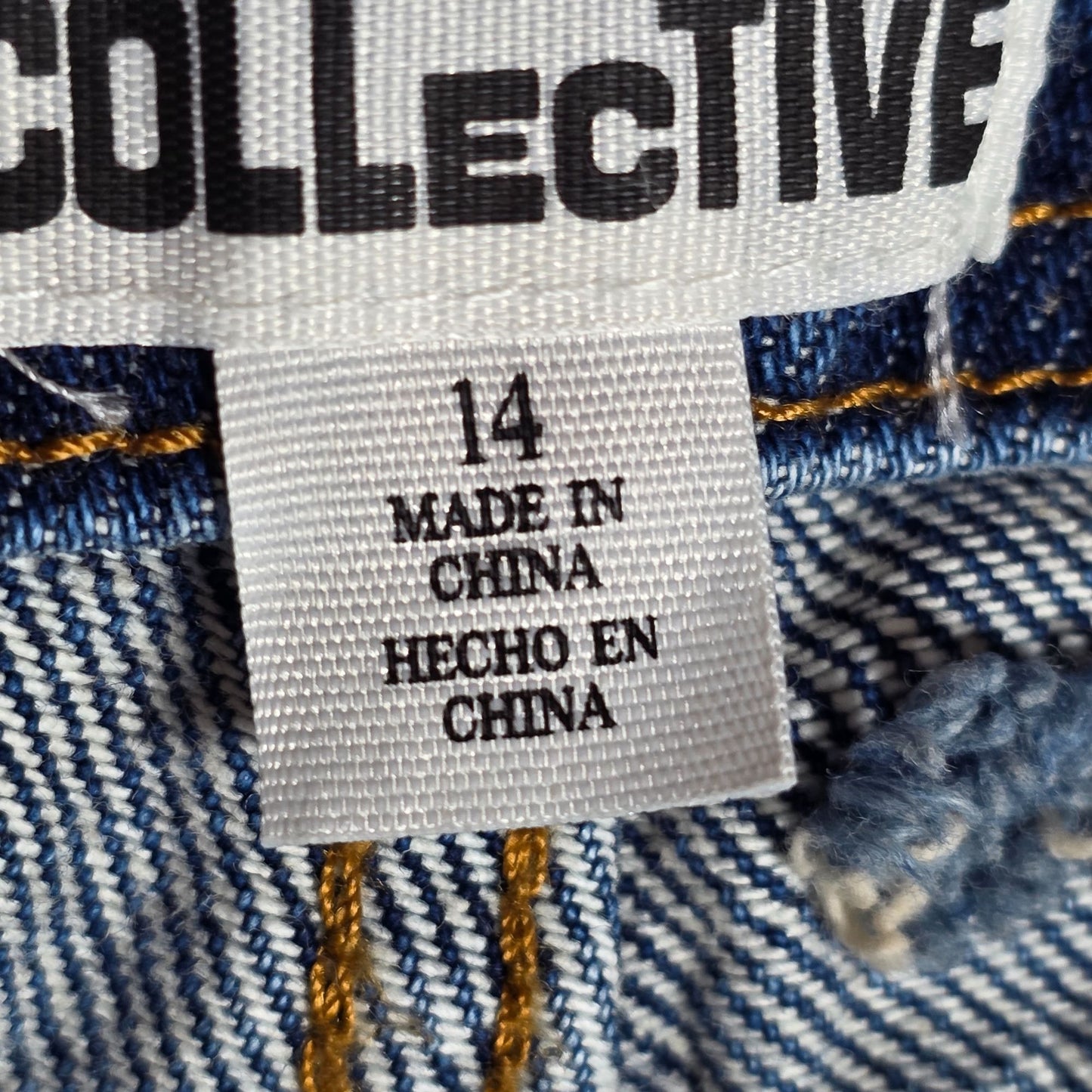 NWT New Future Collective Womens Wide Leg Denim Jeans Size 14 Blue High Rise