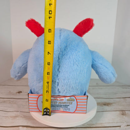 Beastie Buds Weighted Monster Plush Toy 2.2 Lbs Stress Support & Sleep Aid For All Ages Super Soft Blue/Red