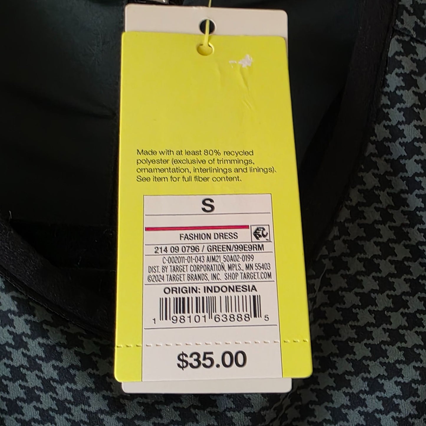 All In Motion Womens Sleeveless Houndstooth Active Dress With Built-In Shorts & Inner Pocket