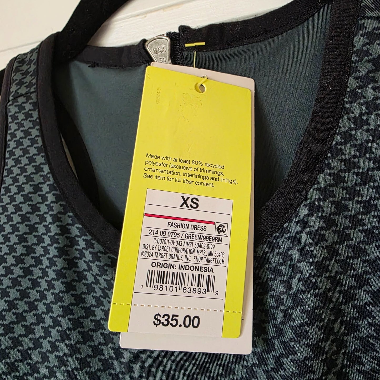 All In Motion Womens Sleeveless Houndstooth Active Dress With Built-In Shorts & Inner Pocket