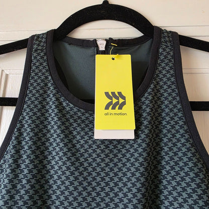 All In Motion Womens Sleeveless Houndstooth Active Dress With Built-In Shorts & Inner Pocket