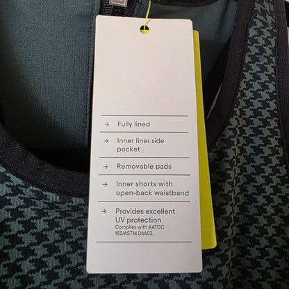 All In Motion Womens Sleeveless Houndstooth Active Dress With Built-In Shorts & Inner Pocket