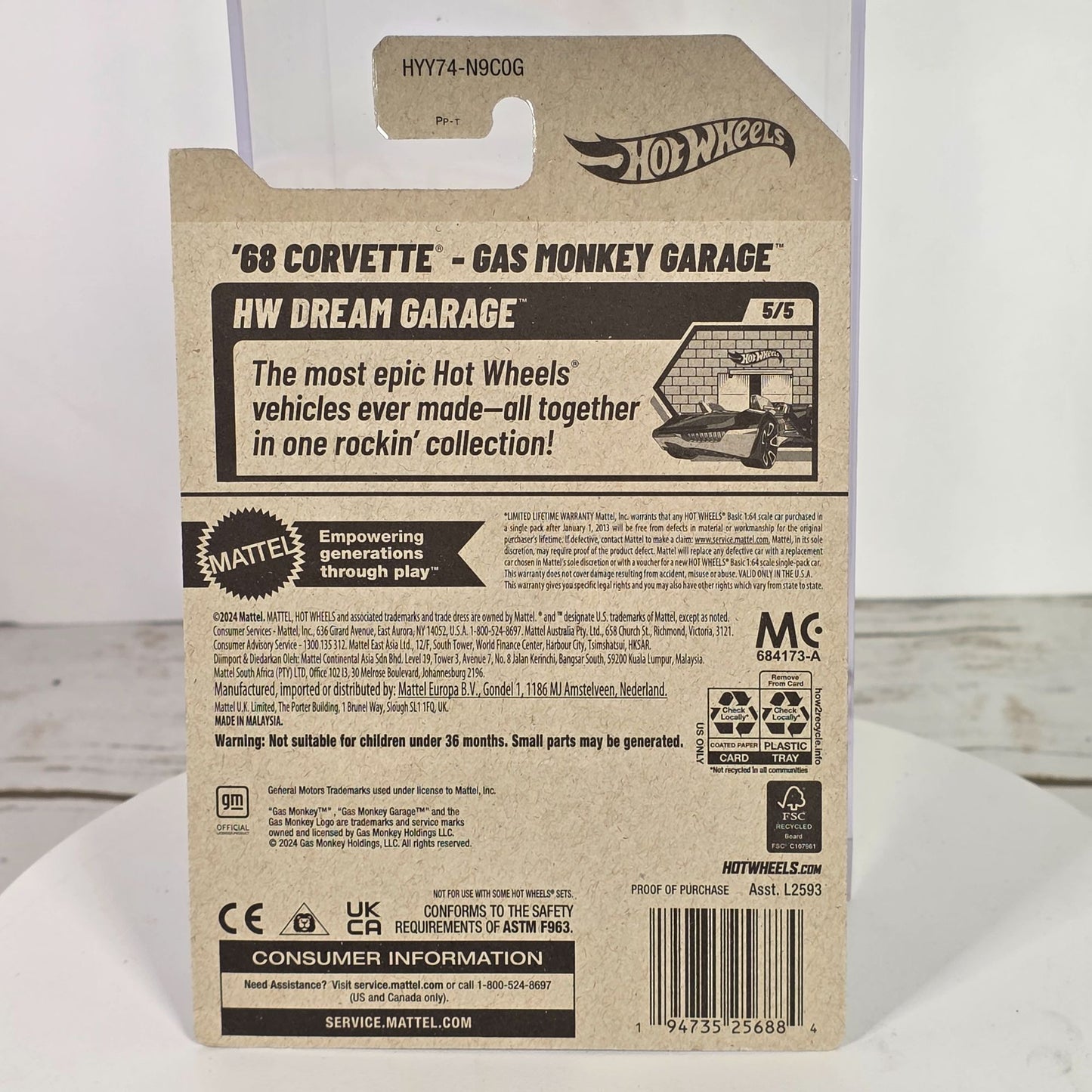 Hot Wheels Gas Monkey Garage 68 Corvette Die-Cast Car