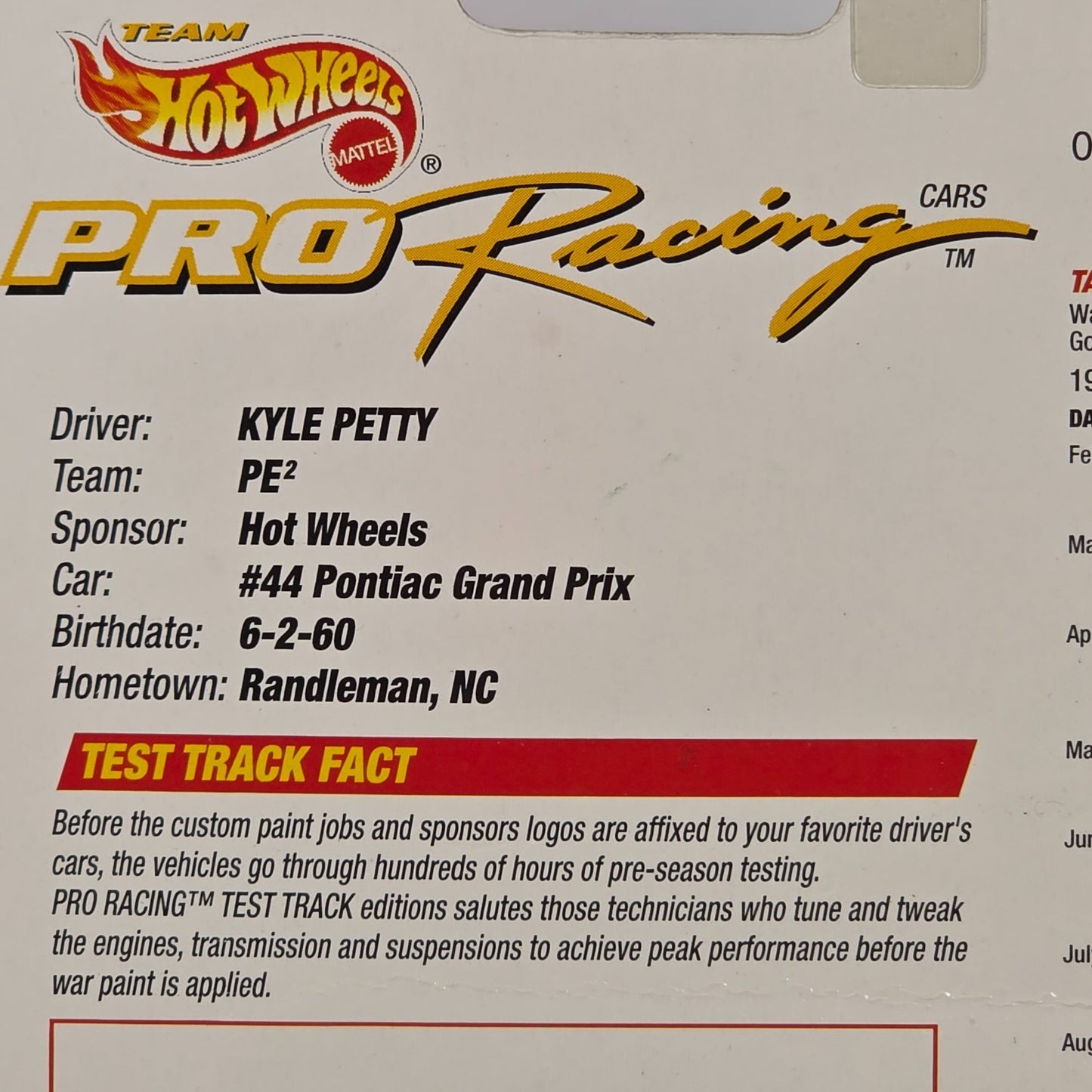 Hot Wheels NASCAR Pro Racing Kyle Petty Die-Cast Car 1998