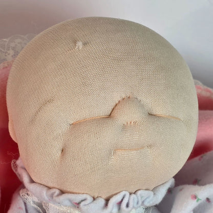 Vintage 1983 Dakin Soft Baby Doll With Pink Blanket & Bear