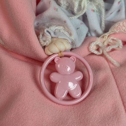 Vintage 1983 Dakin Soft Baby Doll With Pink Blanket & Bear