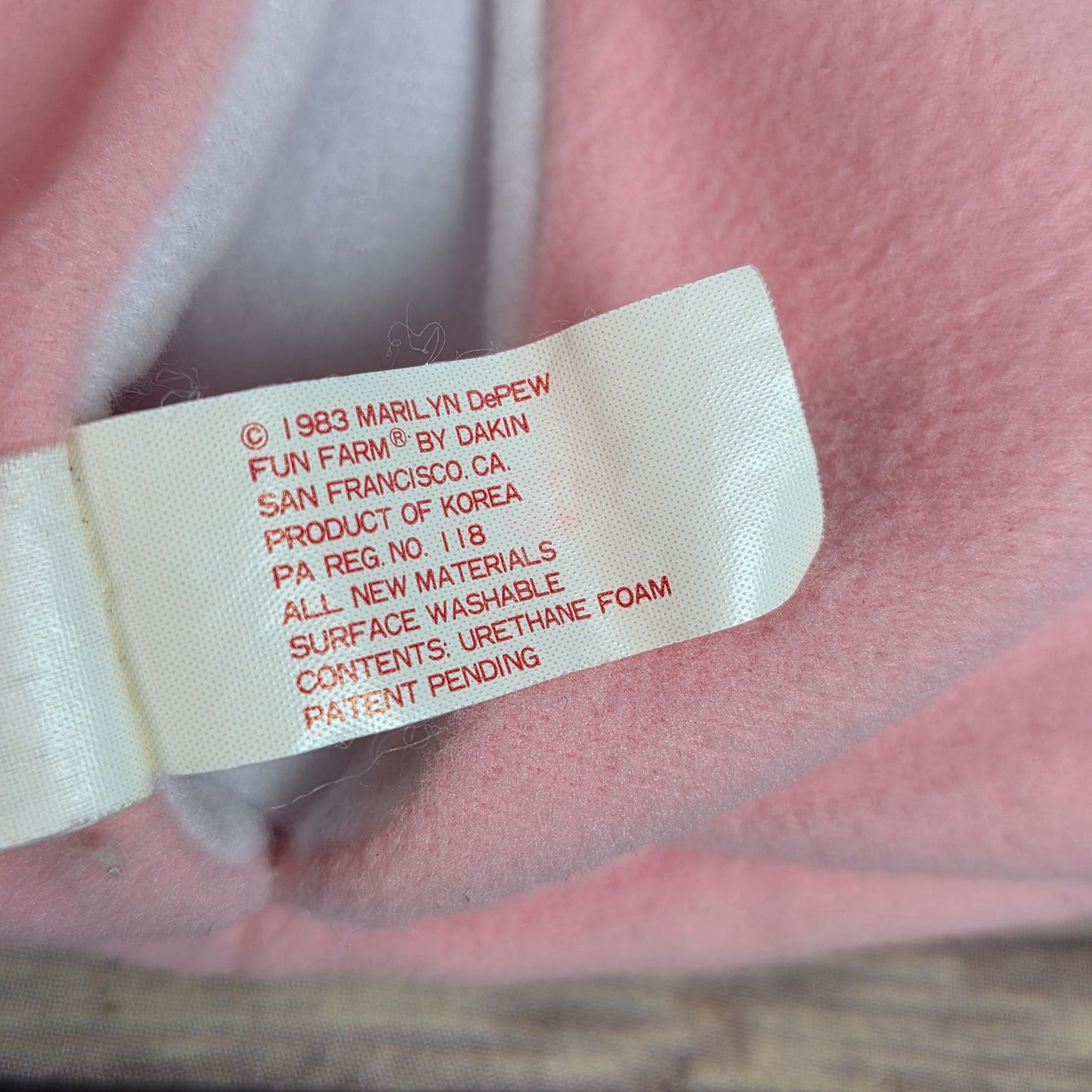 Vintage 1983 Dakin Soft Baby Doll With Pink Blanket & Bear