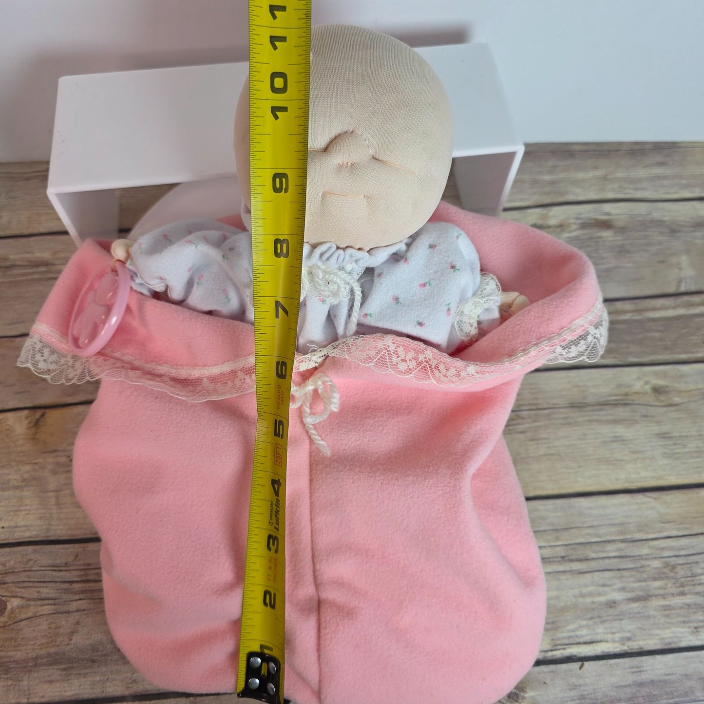 Vintage 1983 Dakin Soft Baby Doll With Pink Blanket & Bear