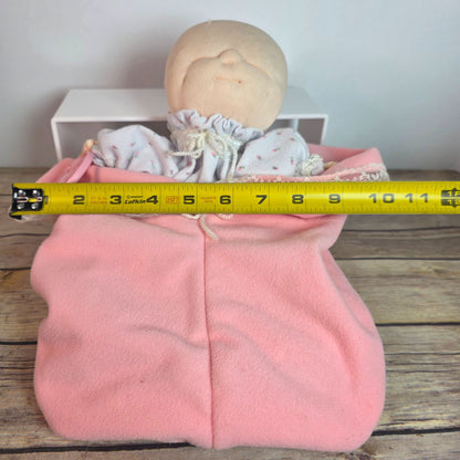 Vintage 1983 Dakin Soft Baby Doll With Pink Blanket & Bear