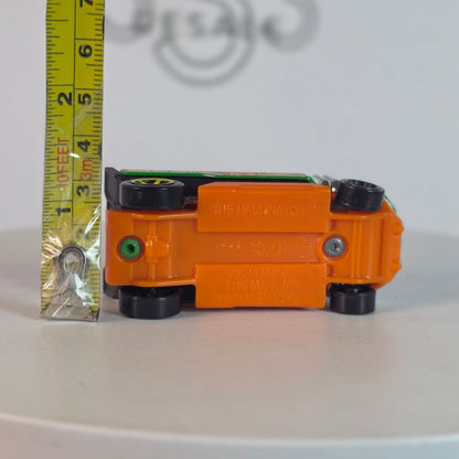 2014 Hot Wheels Haulinator Team Hot Wheels Green Flatbed Truck - Chrome Stacks, Loose NM