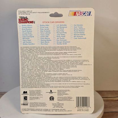 1993 Racing Champions Davey Allison Die-Cast NASCAR Stock Car With Card & Display Stand