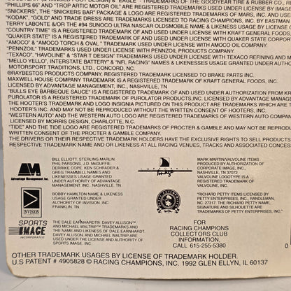 1993 Racing Champions Davey Allison Die-Cast NASCAR Stock Car With Card & Display Stand