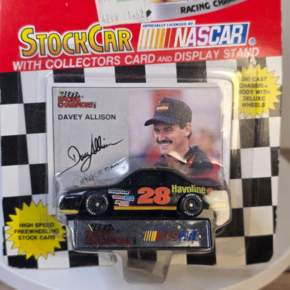 1993 Racing Champions Davey Allison Die-Cast NASCAR Stock Car With Card & Display Stand