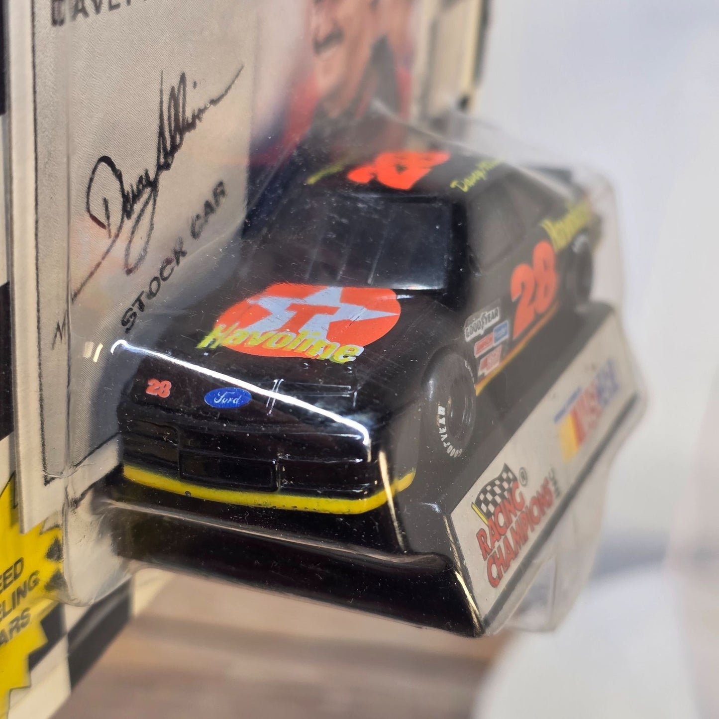1993 Racing Champions Davey Allison Die-Cast NASCAR Stock Car With Card & Display Stand