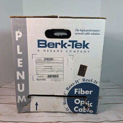 Berk-Tek Tight-Buffer Fiber Optic Cable Plenum White 1100 Ft Reel-In Box UL Listed
