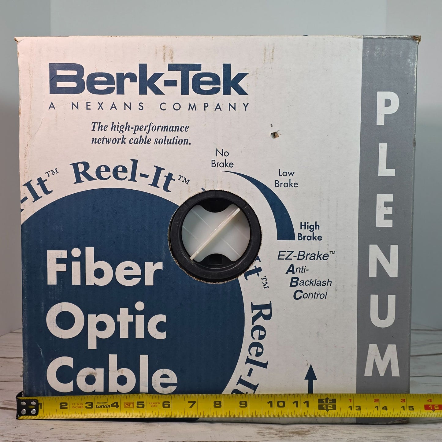 Berk-Tek Tight-Buffer Fiber Optic Cable Plenum White 1100 Ft Reel-In Box UL Listed