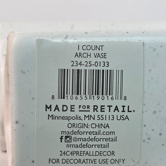 Speckled Ceramic Arch Vase 5" Tall Made For Retail