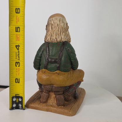 Handcrafted Resin Figurine Of Bearded Artisan Carving Teddy Bear