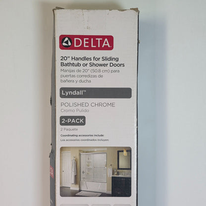 Delta Lyndall Polished Chrome 20" Handles For Sliding Bathtub Or Shower Doors 2-Pack