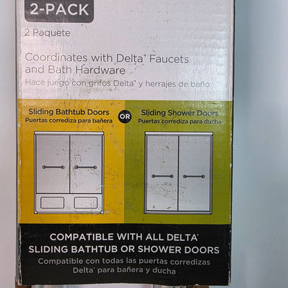 Delta Lyndall Polished Chrome 20" Handles For Sliding Bathtub Or Shower Doors 2-Pack