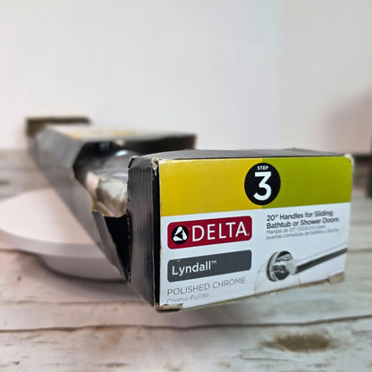 Delta Lyndall Polished Chrome 20" Handles For Sliding Bathtub Or Shower Doors 2-Pack