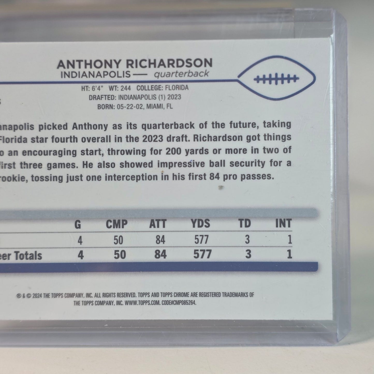 2023 Wild Card Anthony Richardson 1/1 Rainbow Foil QB1 On The Clock Colts