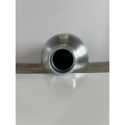 Vintage Aluminum Soda Siphon Bottle 1L Capacity Sleek Retro Design Black Plastic Head