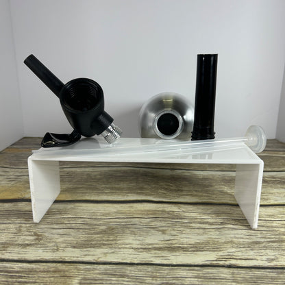 Vintage Aluminum Soda Siphon Bottle 1L Capacity Sleek Retro Design Black Plastic Head