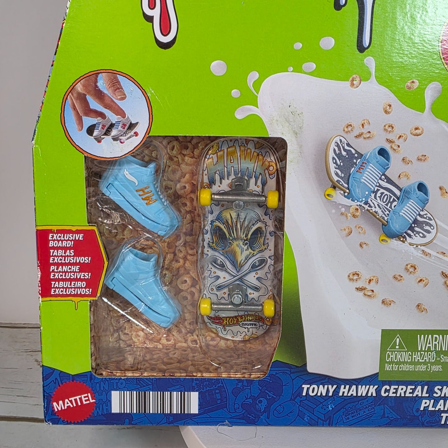 Hot Wheels Skate Tony Hawk Cereal Bowl Kickflip Crunch Skate Park Set Exclusive Board Shoes