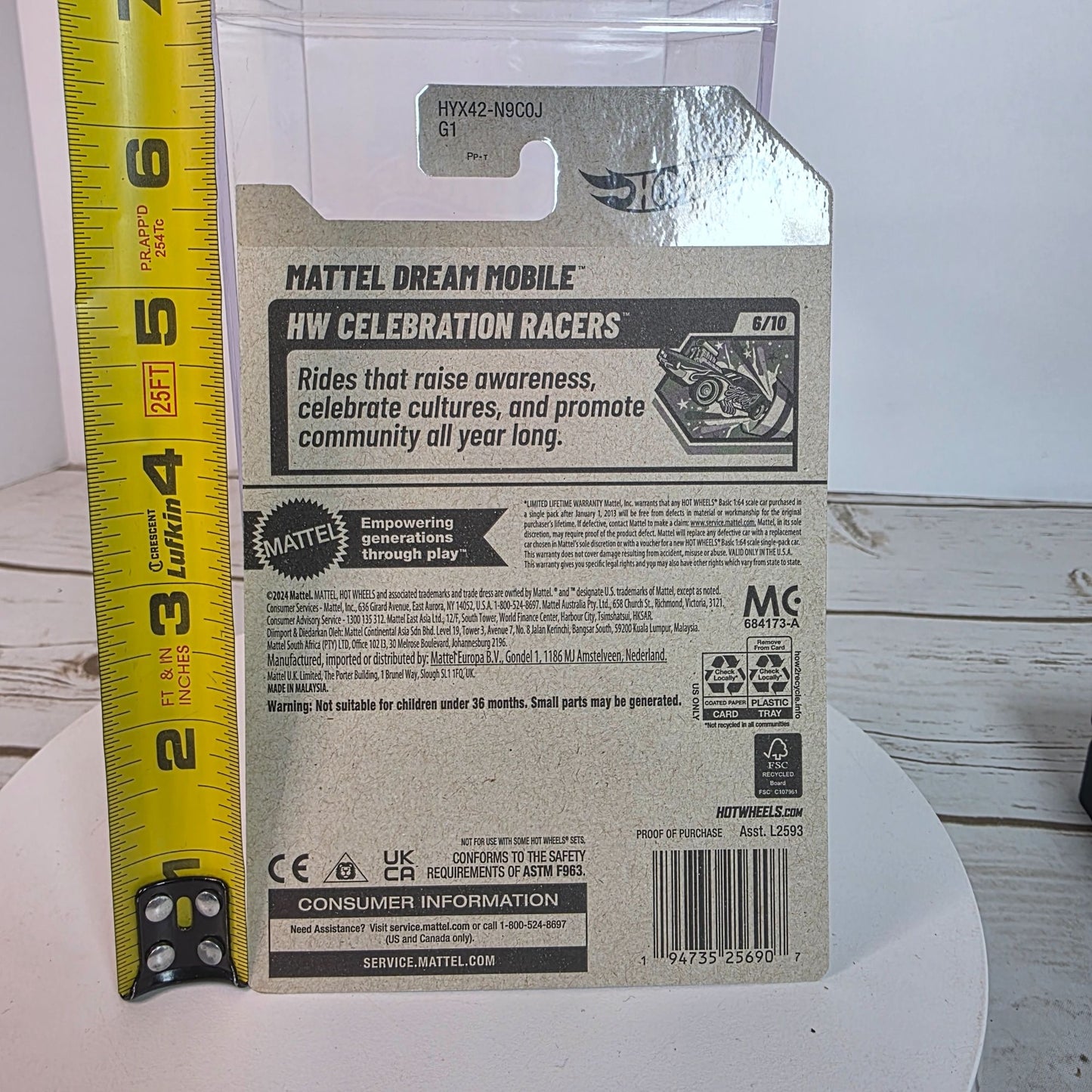 Hot Wheels Mattel Dream Mobile 80th Anniversary Edition Car Red Die-Cast Collectible Toy Model 167/250 6/10