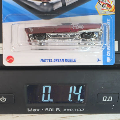 Hot Wheels Mattel Dream Mobile 80th Anniversary Edition Car Red Die-Cast Collectible Toy Model 167/250 6/10