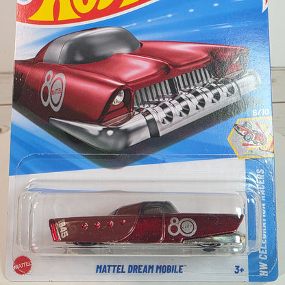 Hot Wheels Mattel Dream Mobile 80th Anniversary Edition Car Red Die-Cast Collectible Toy Model 167/250 6/10