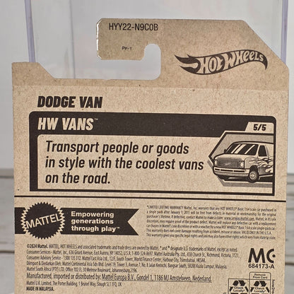 Hot Wheels Exclusive Dollar General Dodge Van HW Racing Die-Cast 1:64 Scale Collectible Toy Car