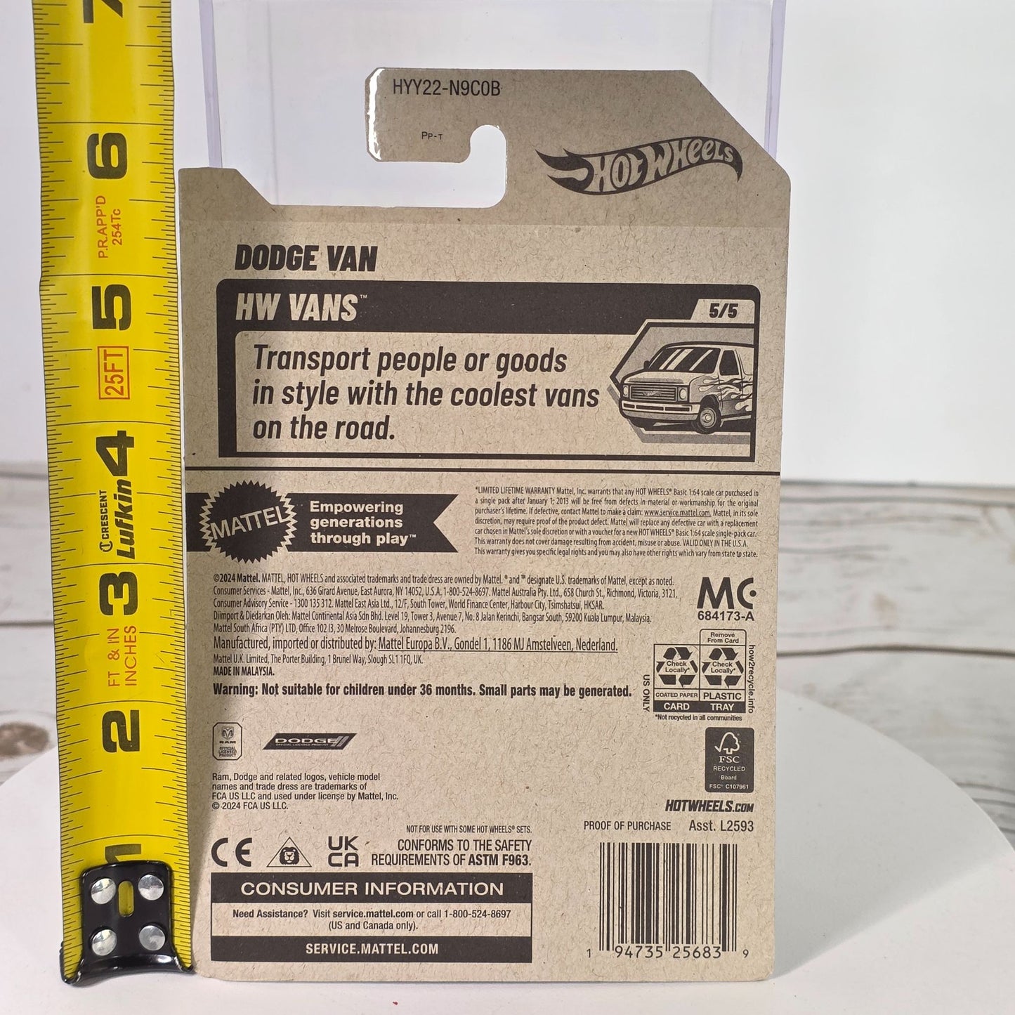 Hot Wheels Exclusive Dollar General Dodge Van HW Racing Die-Cast 1:64 Scale Collectible Toy Car