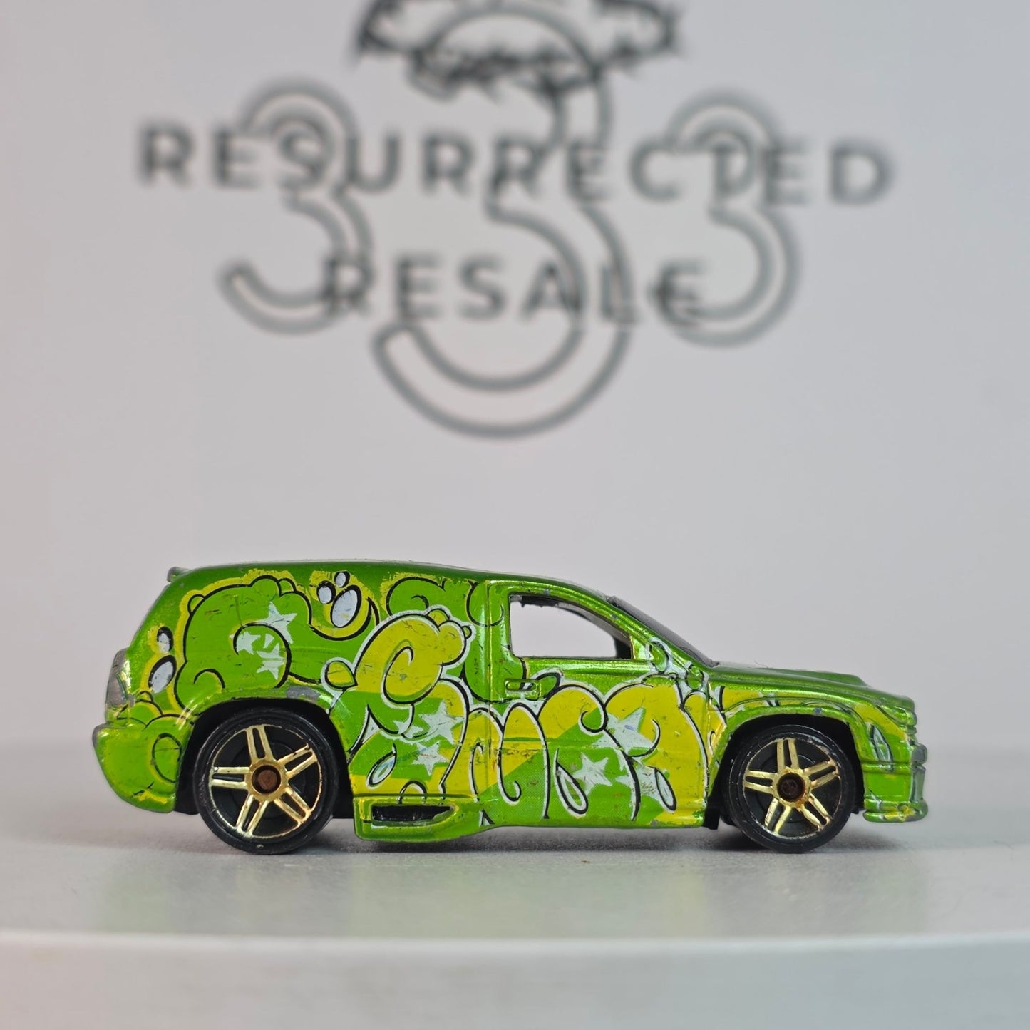 Vintage Hot Wheels Fandango 2001 Green w/ Graffiti Tampos Gold PR5 Wheels