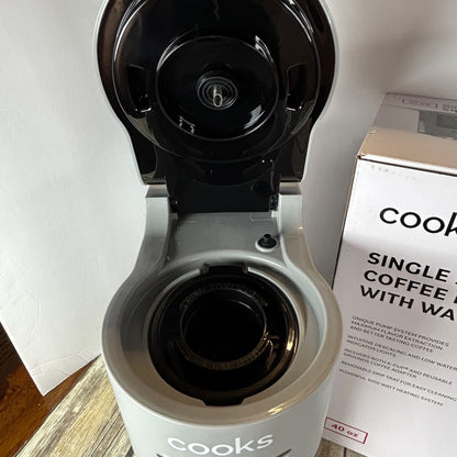 Cooks Single Serve Coffee Maker With Water Tank Gray Matte