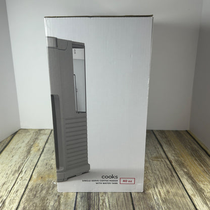 Cooks Single Serve Coffee Maker With Water Tank Gray Matte