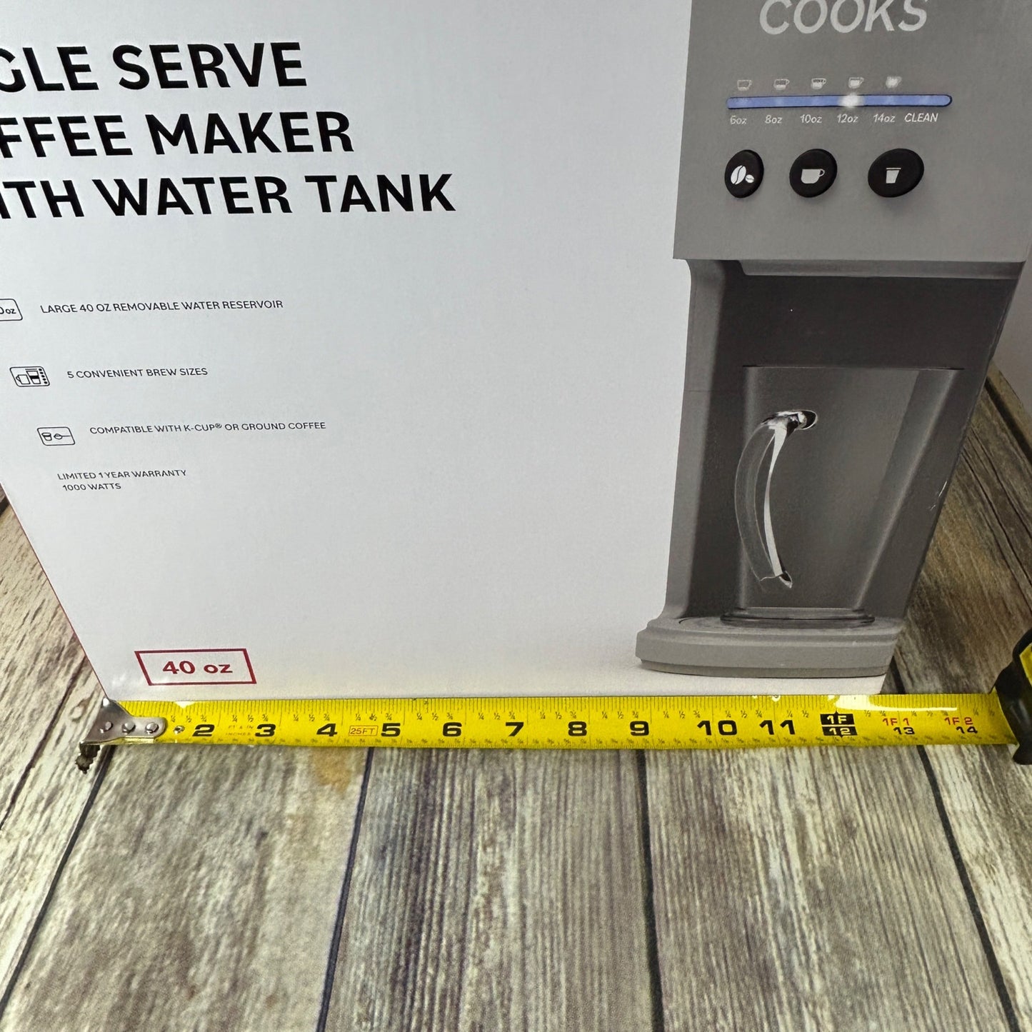 Cooks Single Serve Coffee Maker With Water Tank Gray Matte