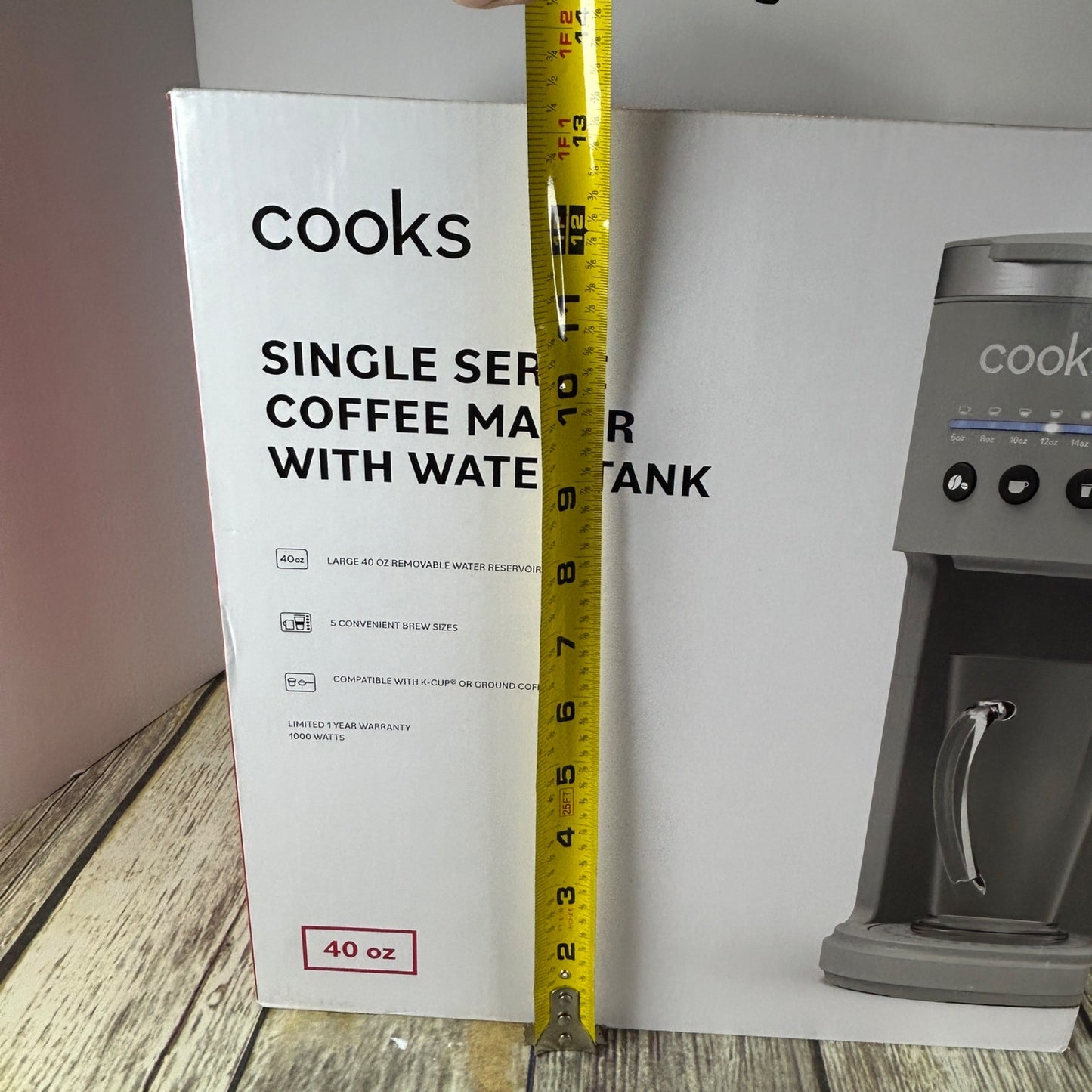 Cooks Single Serve Coffee Maker With Water Tank Gray Matte