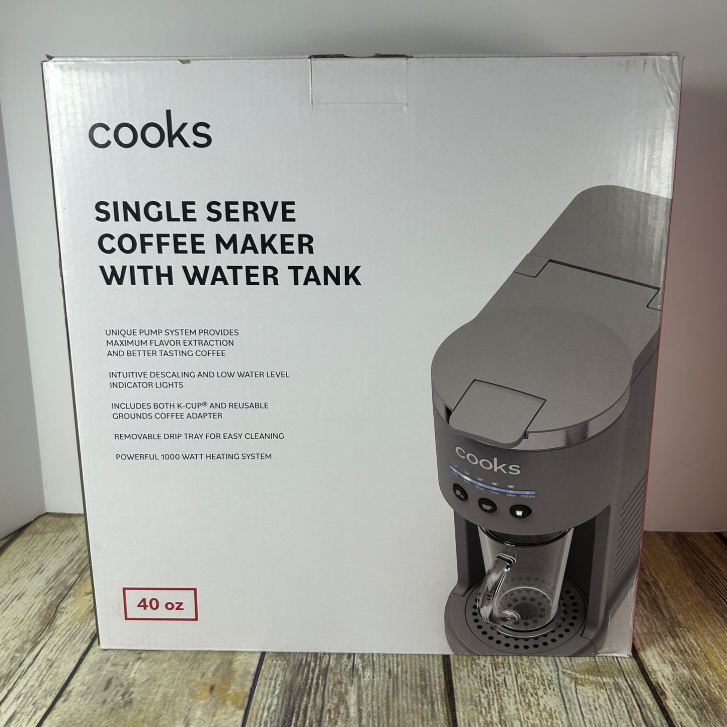 Cooks Single Serve Coffee Maker With Water Tank Gray Matte