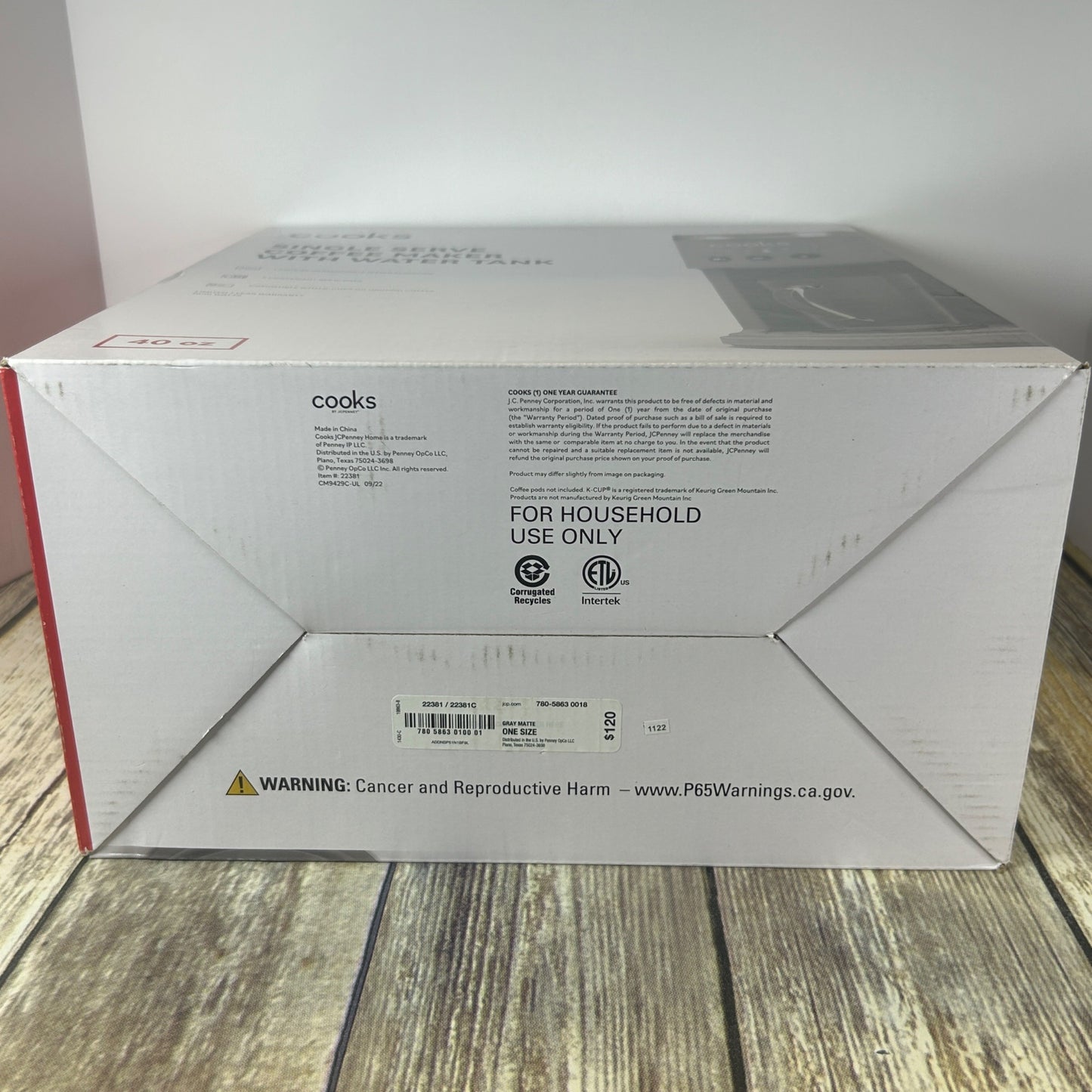 Cooks Single Serve Coffee Maker With Water Tank Gray Matte