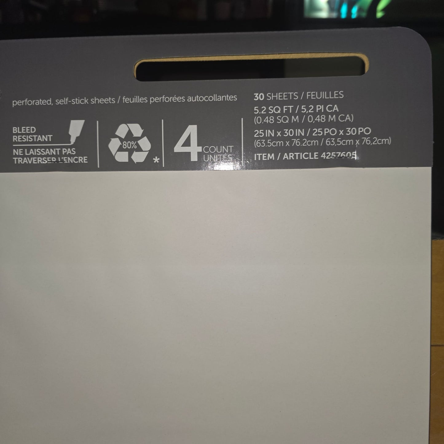 Office Depot Self-Stick Easel Pads 25" X 30" Bleed Resistant 30 Sheets Each 4-Pack