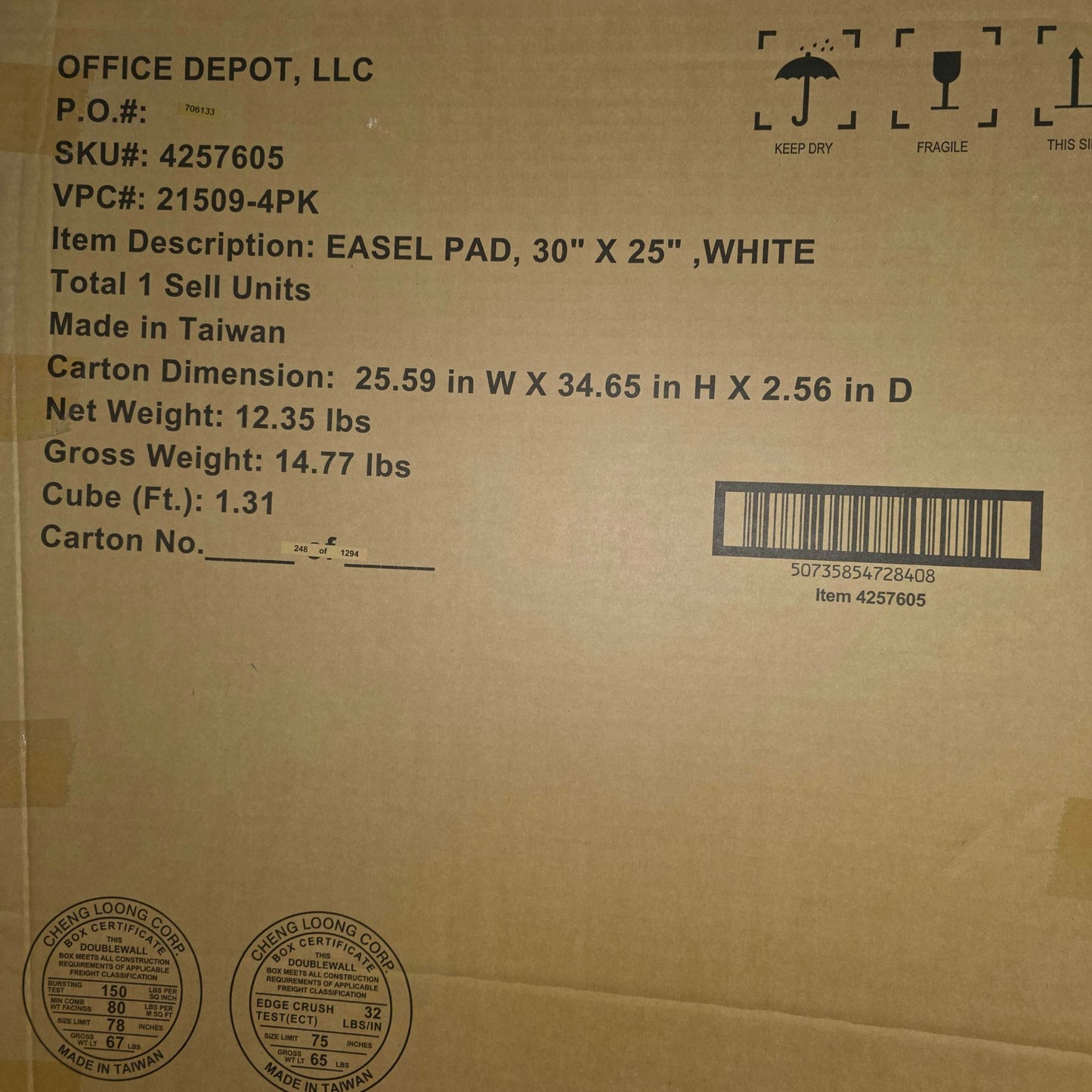 Office Depot Self-Stick Easel Pads 25" X 30" Bleed Resistant 30 Sheets Each 4-Pack