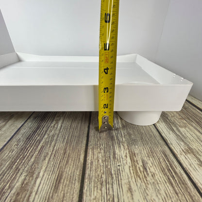 Spacelead Bedside Shelf For Bed & Top Bunk - Clip On Nightstand Snack Organizer & Floating Bed Side Table Tray In White Plastic